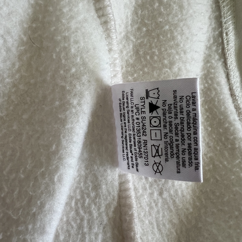Eddie Bauer Vest Large White Sleeveless Outdoor Inside Pockets Cozy Active - Picture 8 of 8